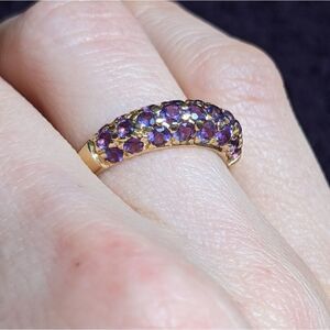 amethyst in 10k yg dome band